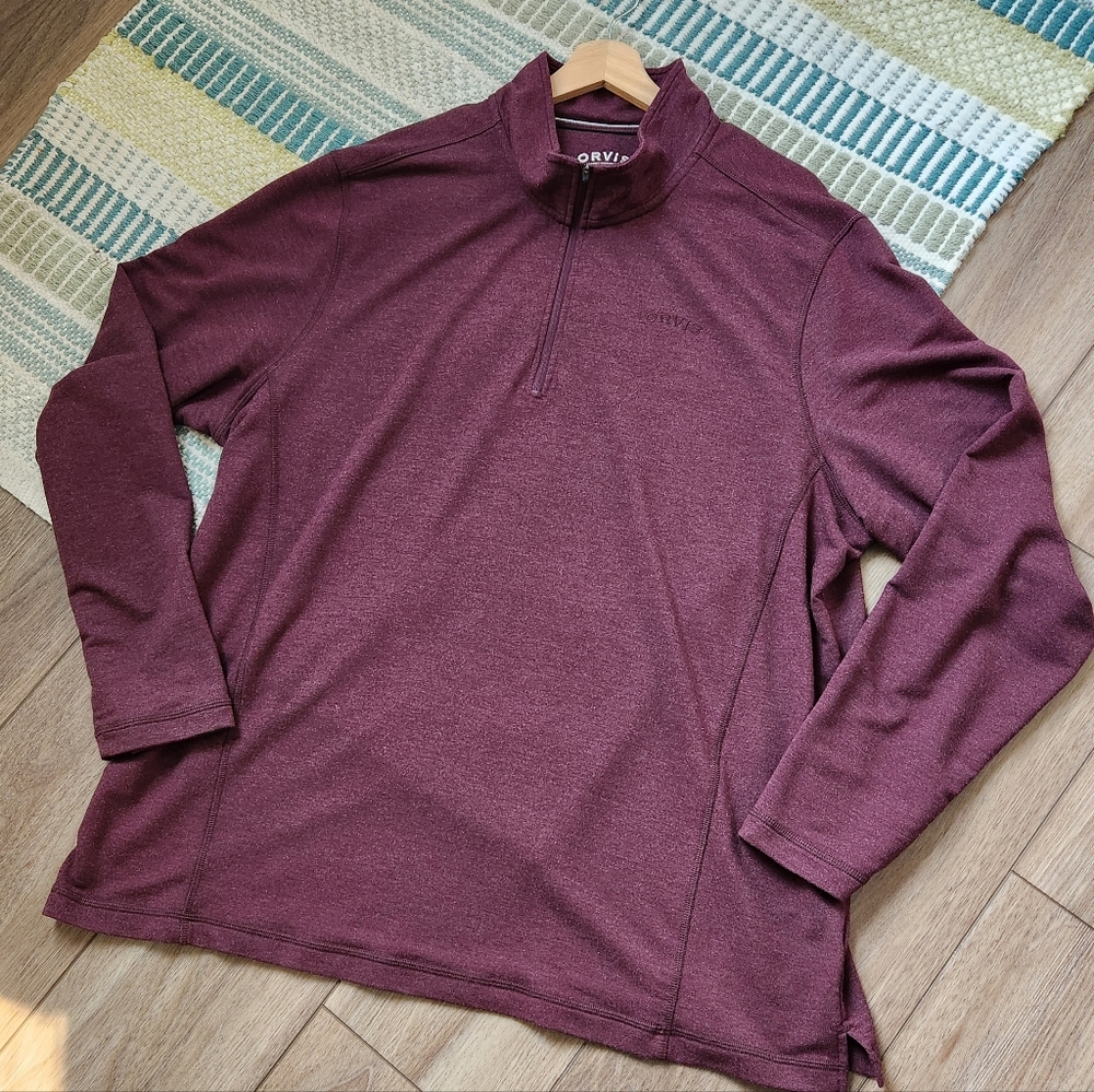 Orvis Classic Collection‎ Men's XXL 1/4 Zip Pullover - Heathered Maroon